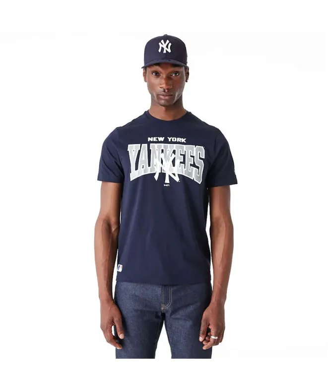 Camiseta New Era New York Yankees MLB Arch Wordmark Graphic Azul