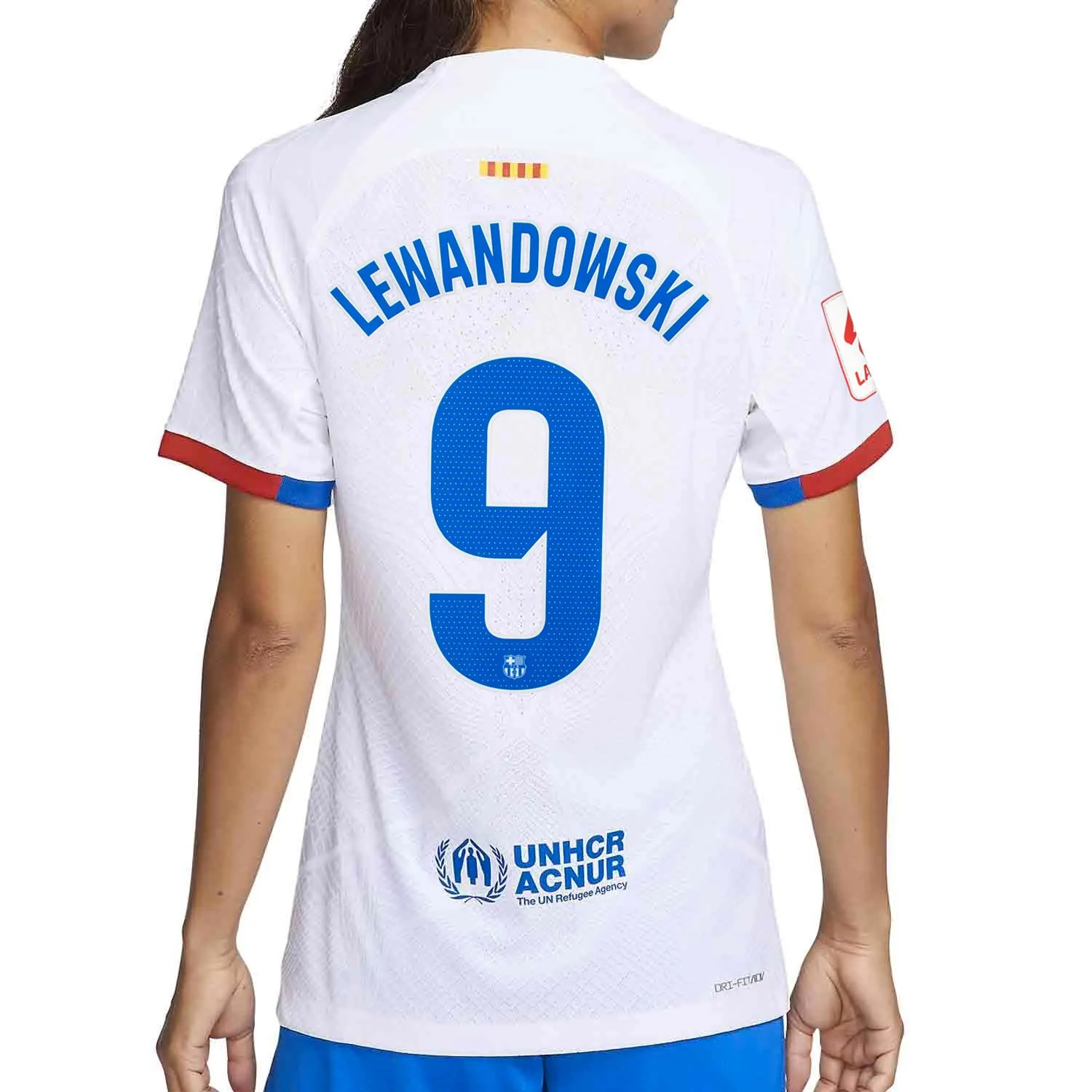 Camiseta Nike 2a Barcelona mujer Lewandowski 23 24 Match PLL
