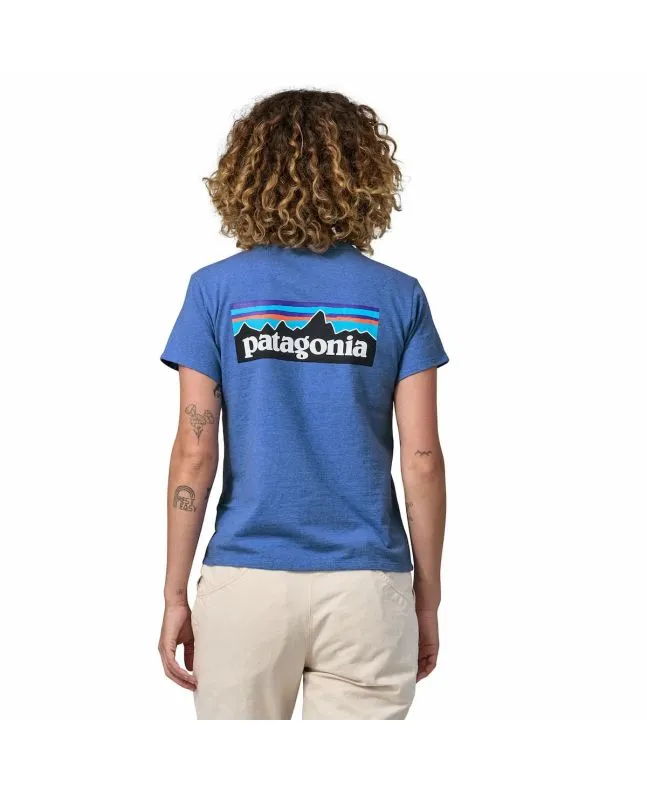 CAMISETA PATAGONIA W'S P6 LOGO RESPONSIBILITEE AZUL 