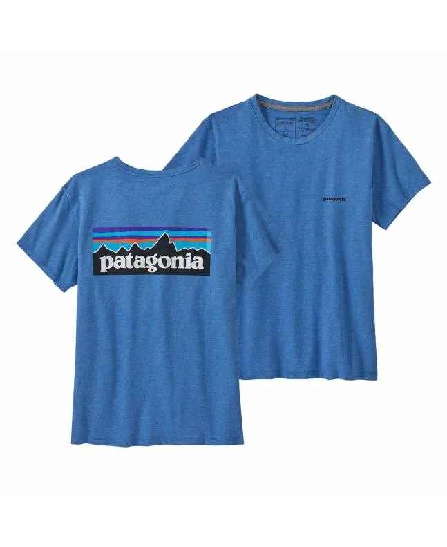 CAMISETA PATAGONIA W'S P6 LOGO RESPONSIBILITEE AZUL 