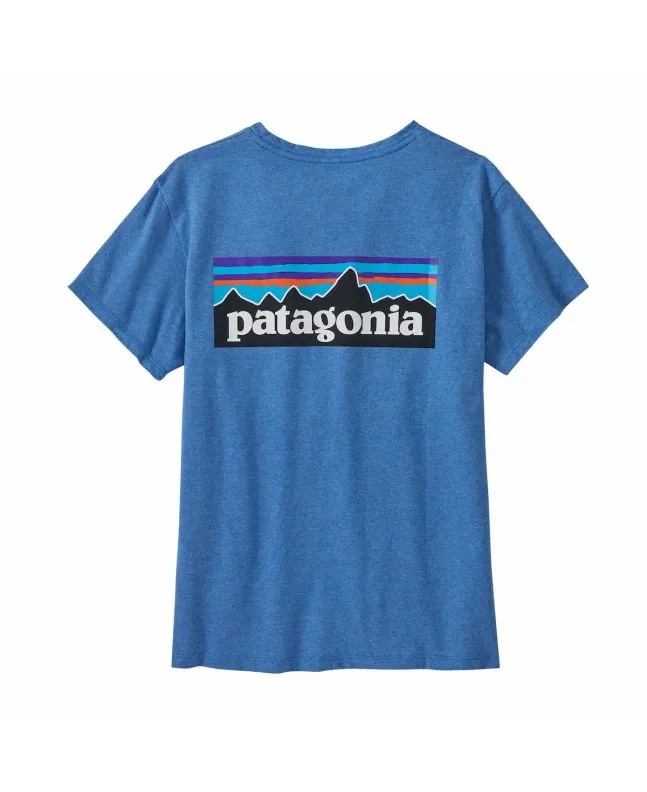 CAMISETA PATAGONIA W'S P6 LOGO RESPONSIBILITEE AZUL 