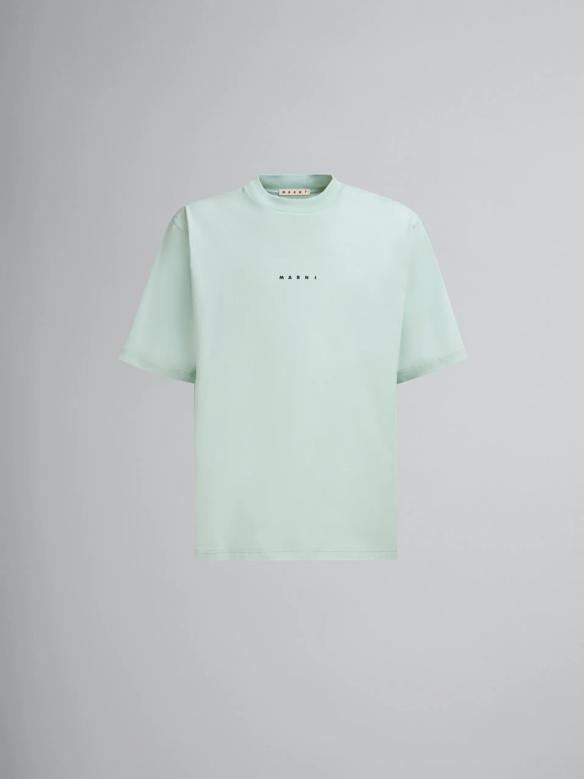 Camiseta verde de algodón orgánico con minilogotipo Marni