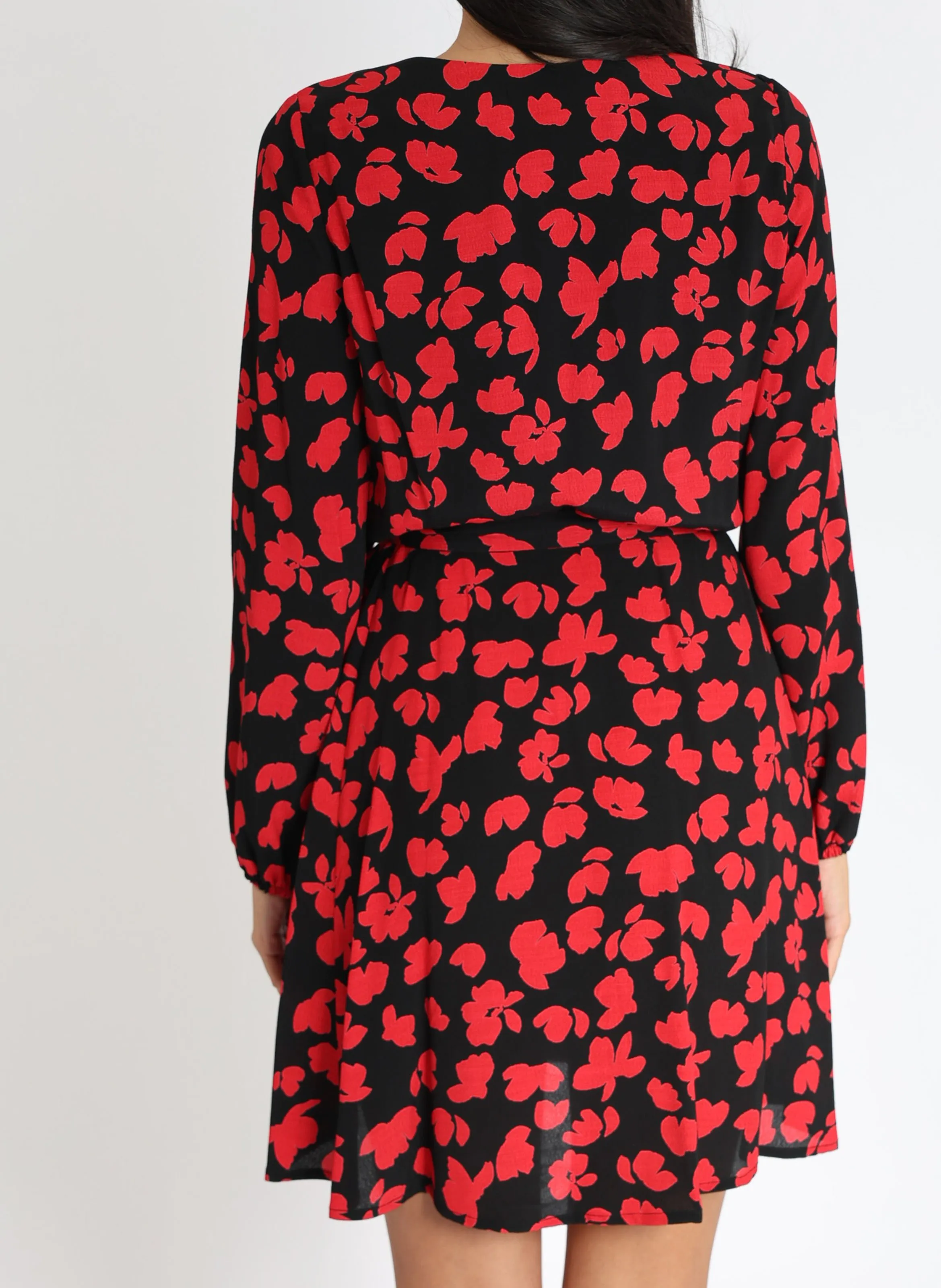CARMEN  VESTIDO CRUZADO ESTAMPADO EN NEGRO