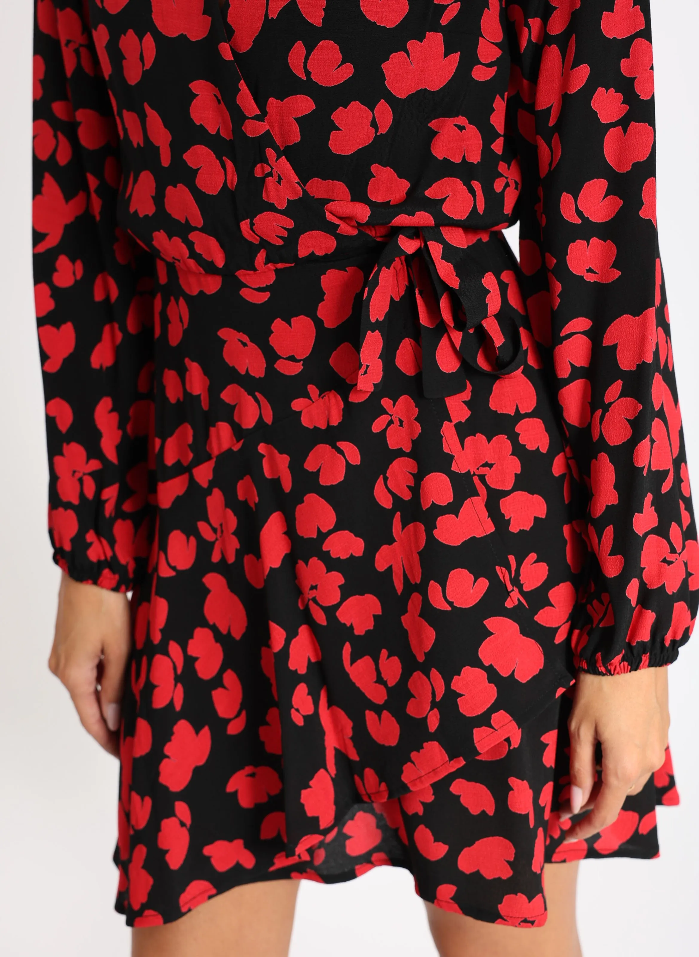 CARMEN  VESTIDO CRUZADO ESTAMPADO EN NEGRO
