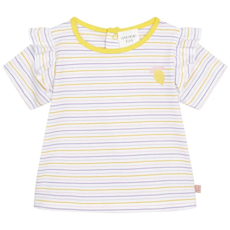 CARREMENT BEAU Camiseta de rayas con volantes