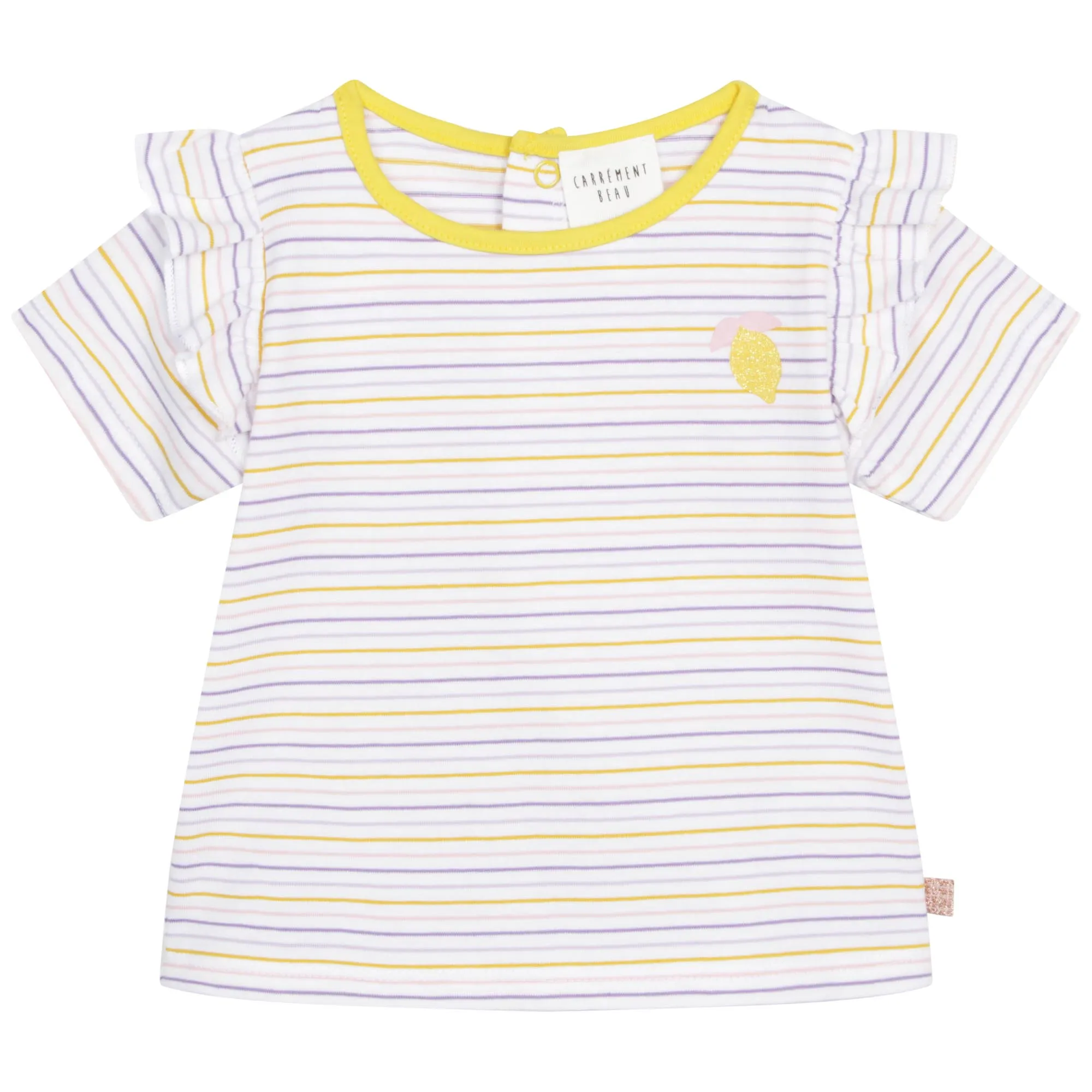 CARREMENT BEAU Camiseta de rayas con volantes