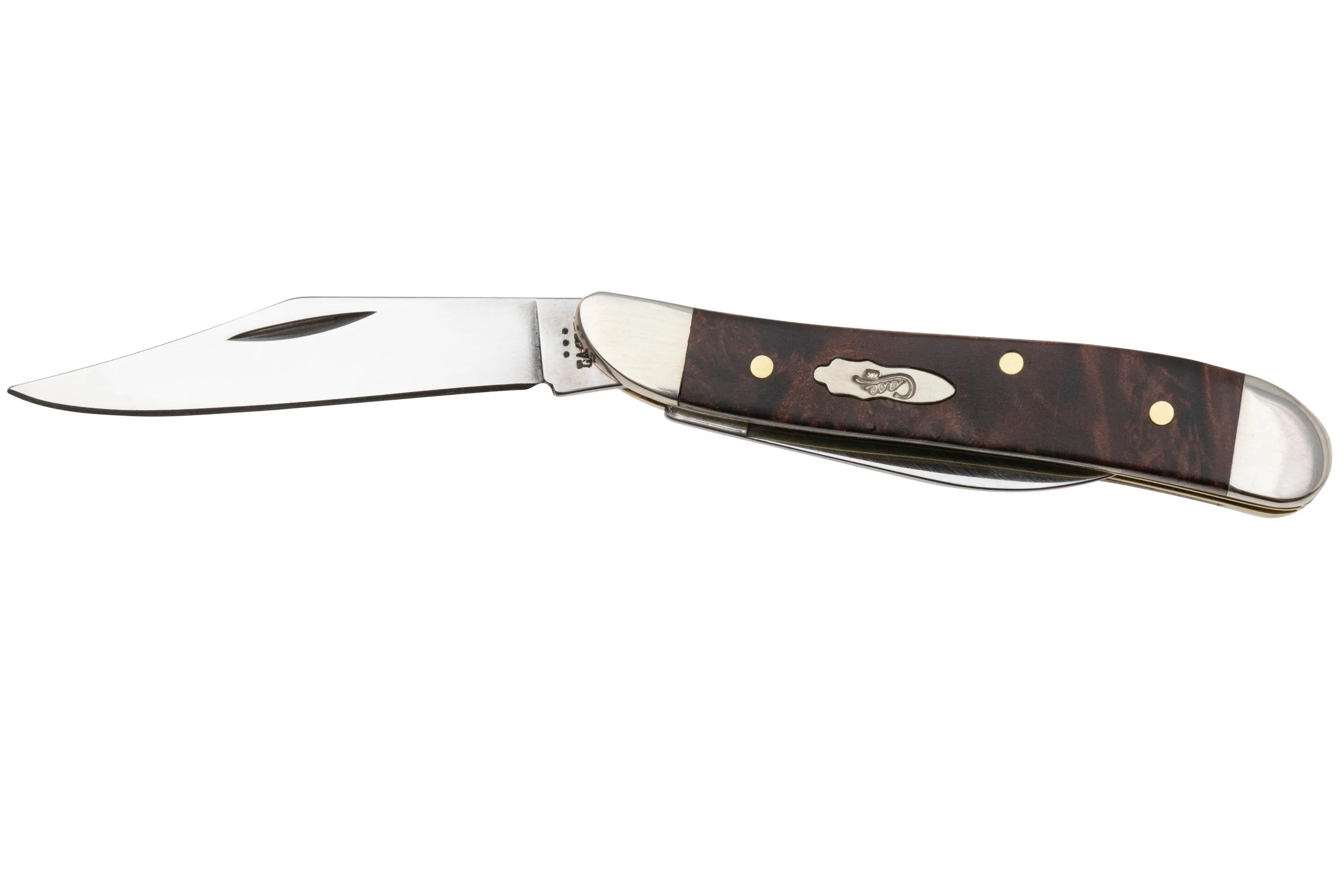 Case Peanut 64059 Smooth Brown Maple Burl Wood 7220 SS, navaja