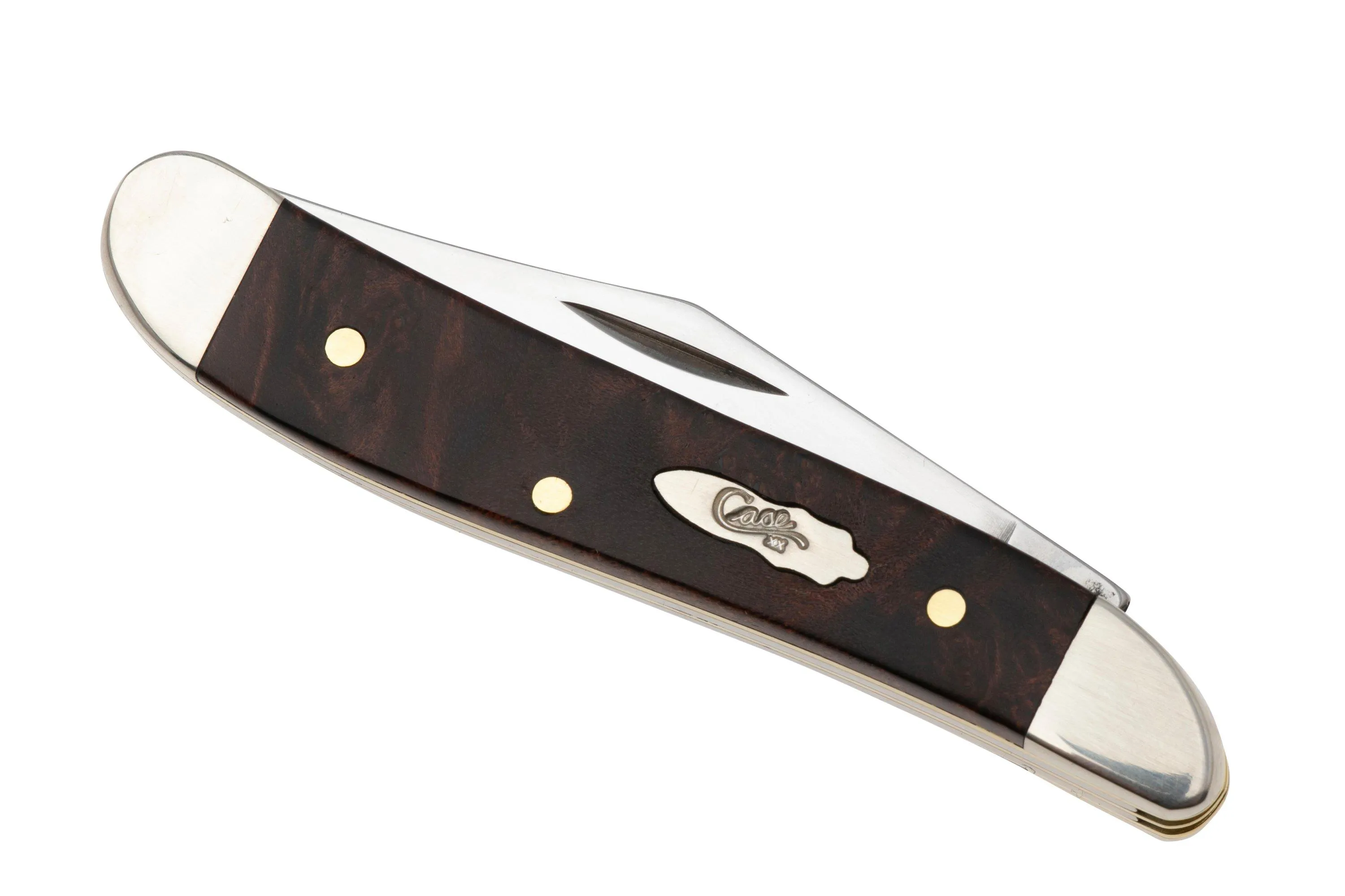 Case Peanut 64059 Smooth Brown Maple Burl Wood 7220 SS, navaja