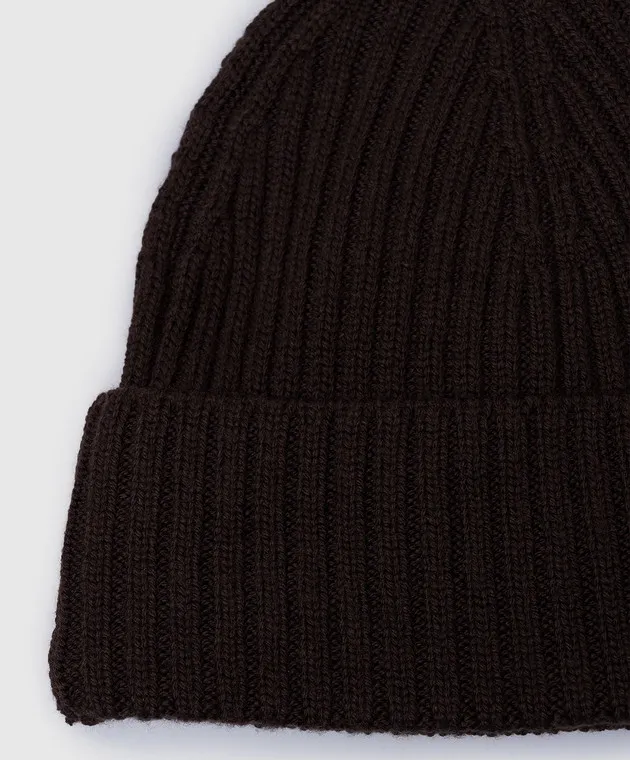 Cashmere&Whiskey Brown hat made of merino wool