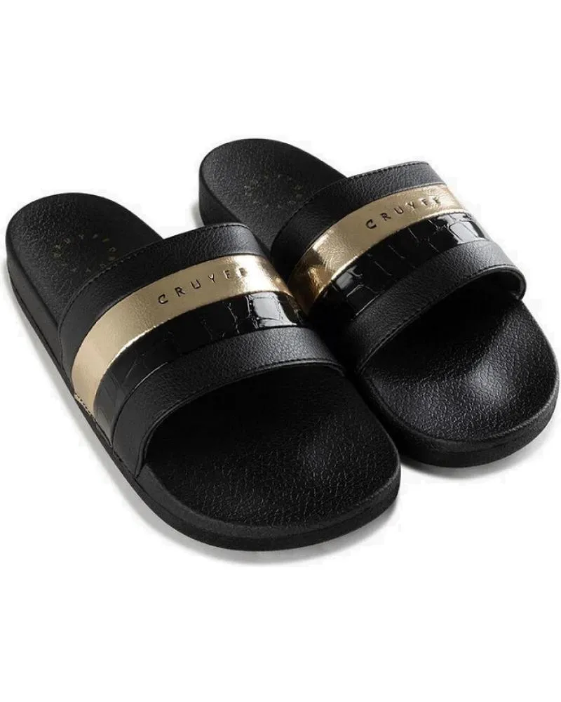 CHANCLAS DE MUJER CRUYFF AQUA COPA BCN  CROCO PATENT CC231720 NEGRO