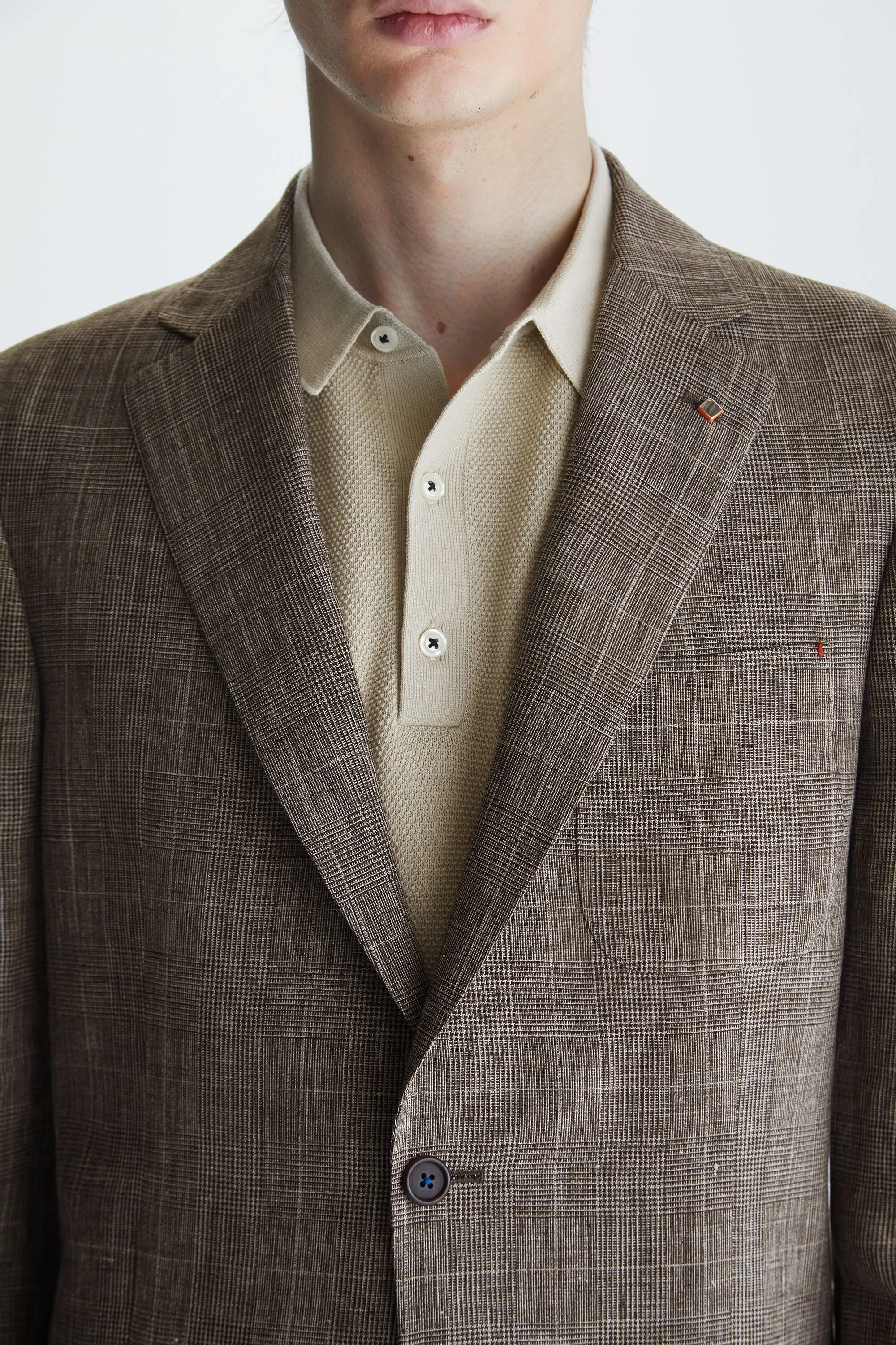 CHAQUETA DE TRAJE RELAXED FIT LINO CUADRO GALES