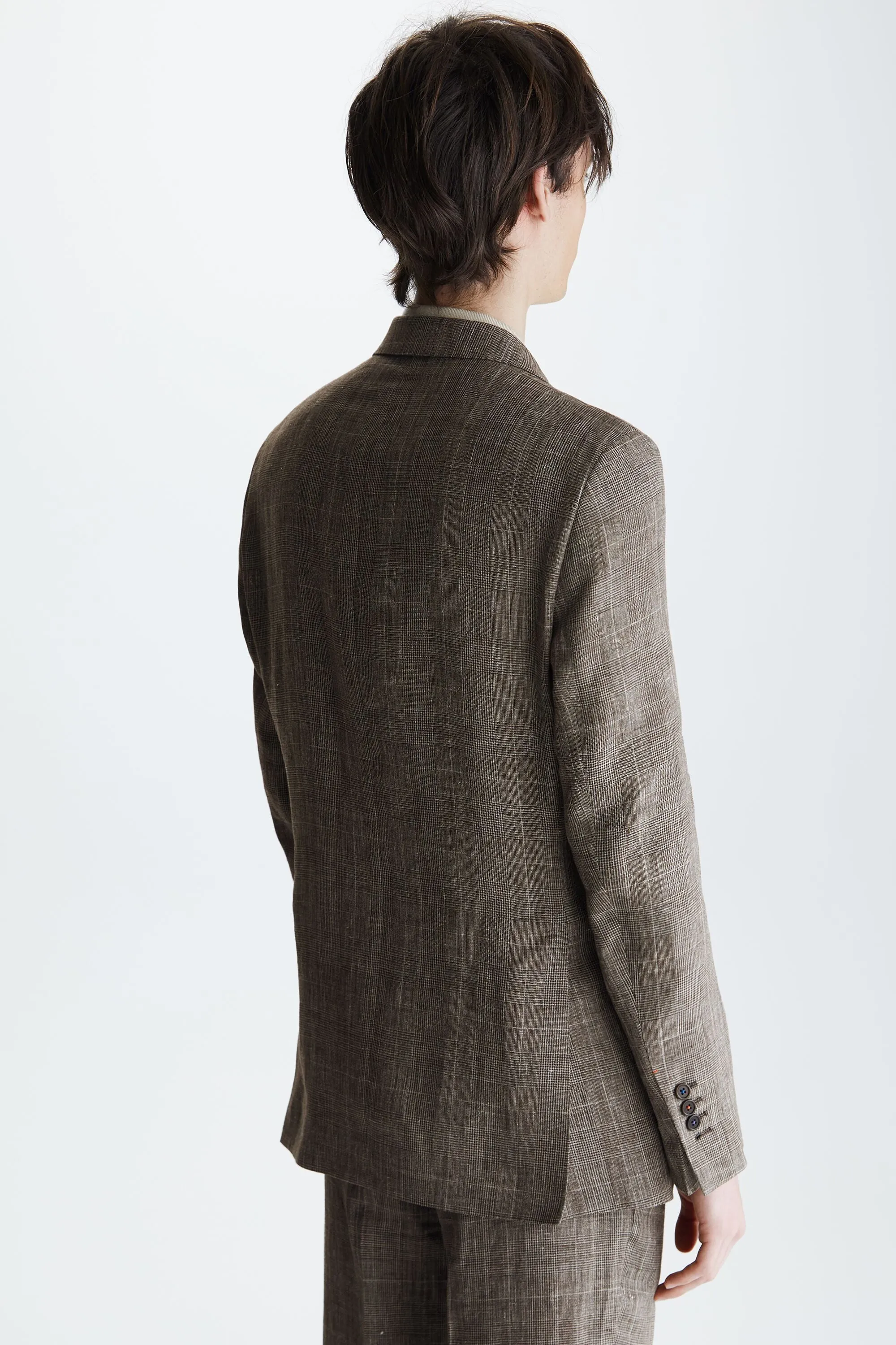 CHAQUETA DE TRAJE RELAXED FIT LINO CUADRO GALES