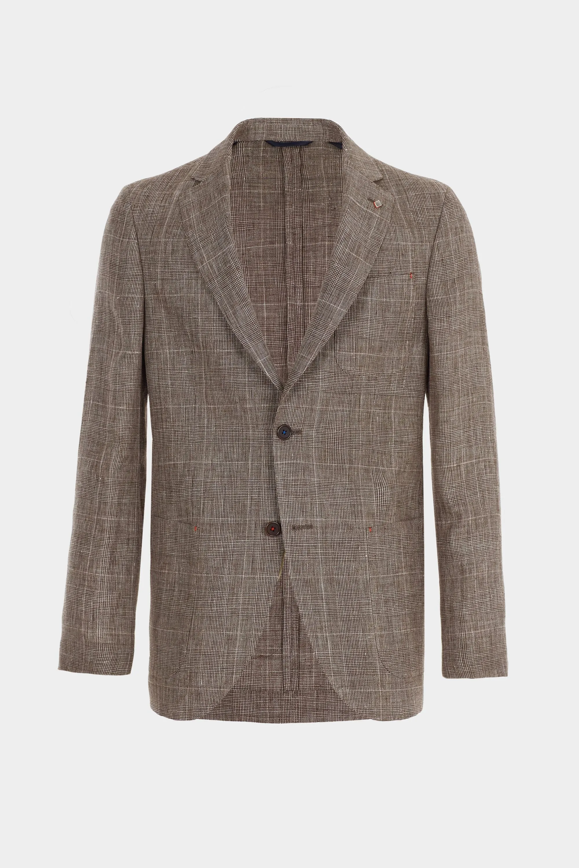 CHAQUETA DE TRAJE RELAXED FIT LINO CUADRO GALES