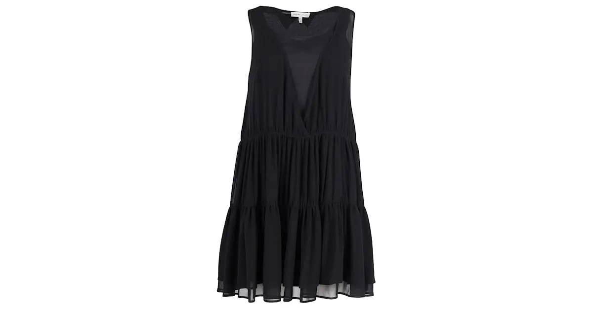Chloé Minivestido escalonado sin mangas en seda negra de See By Chloe Negro 