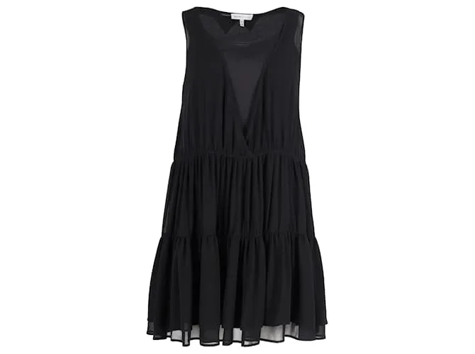 Chloé Minivestido escalonado sin mangas en seda negra de See By Chloe Negro 