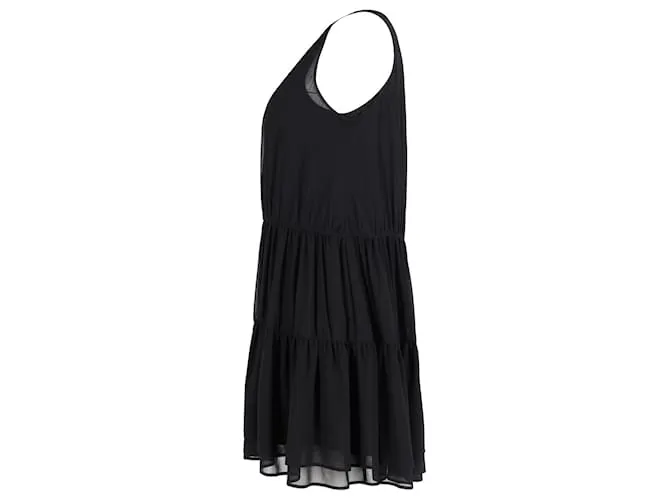 Chloé Minivestido escalonado sin mangas en seda negra de See By Chloe Negro 