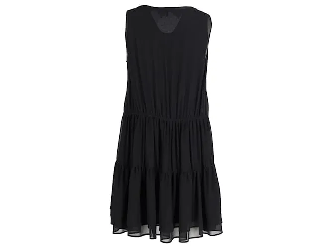 Chloé Minivestido escalonado sin mangas en seda negra de See By Chloe Negro 