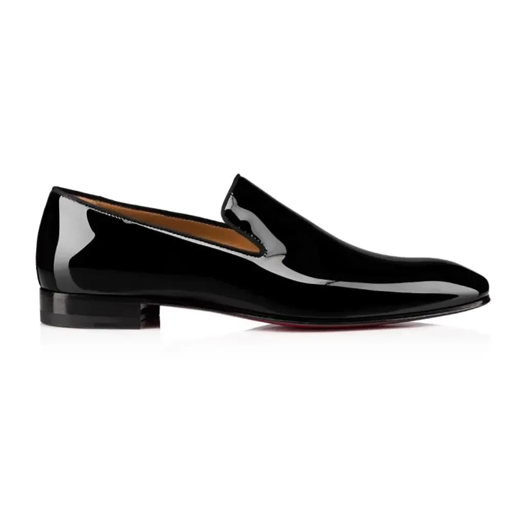 Christian Louboutin Hombre Mocasines Dandelion Charol Piel De Becerro Negro 1150564BK01