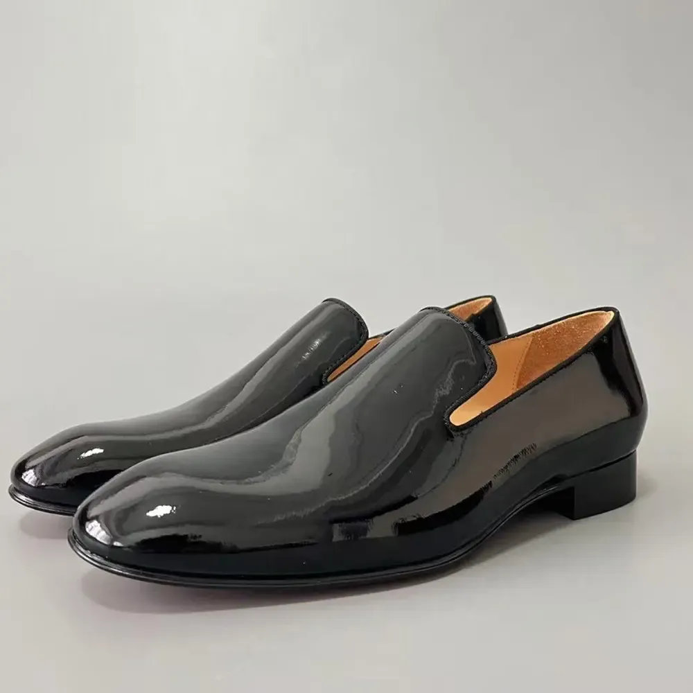 Christian Louboutin Hombre Mocasines Dandelion Charol Piel De Becerro Negro 1150564BK01