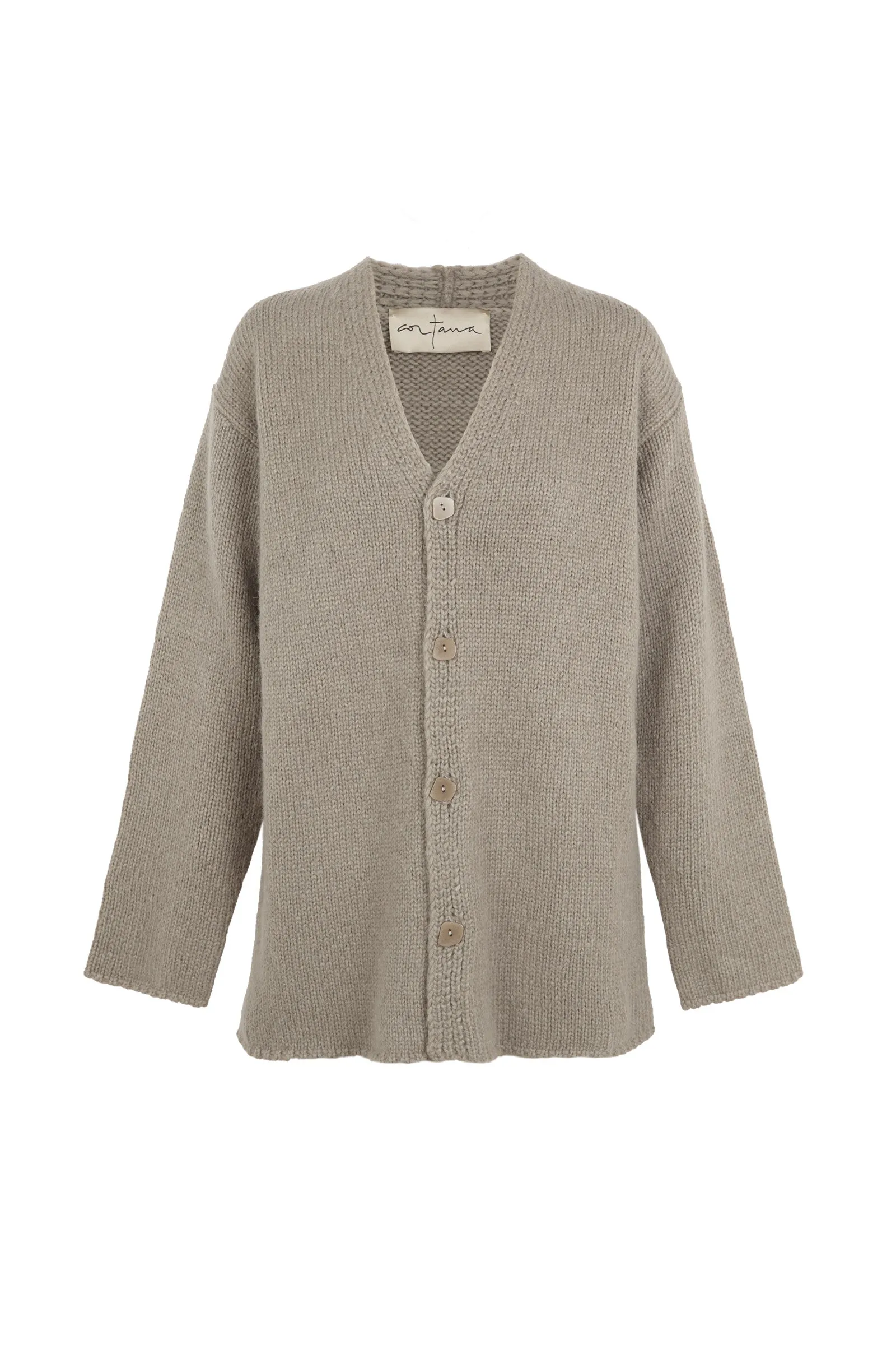 Circ, gray baby alpaca and silk cardigan