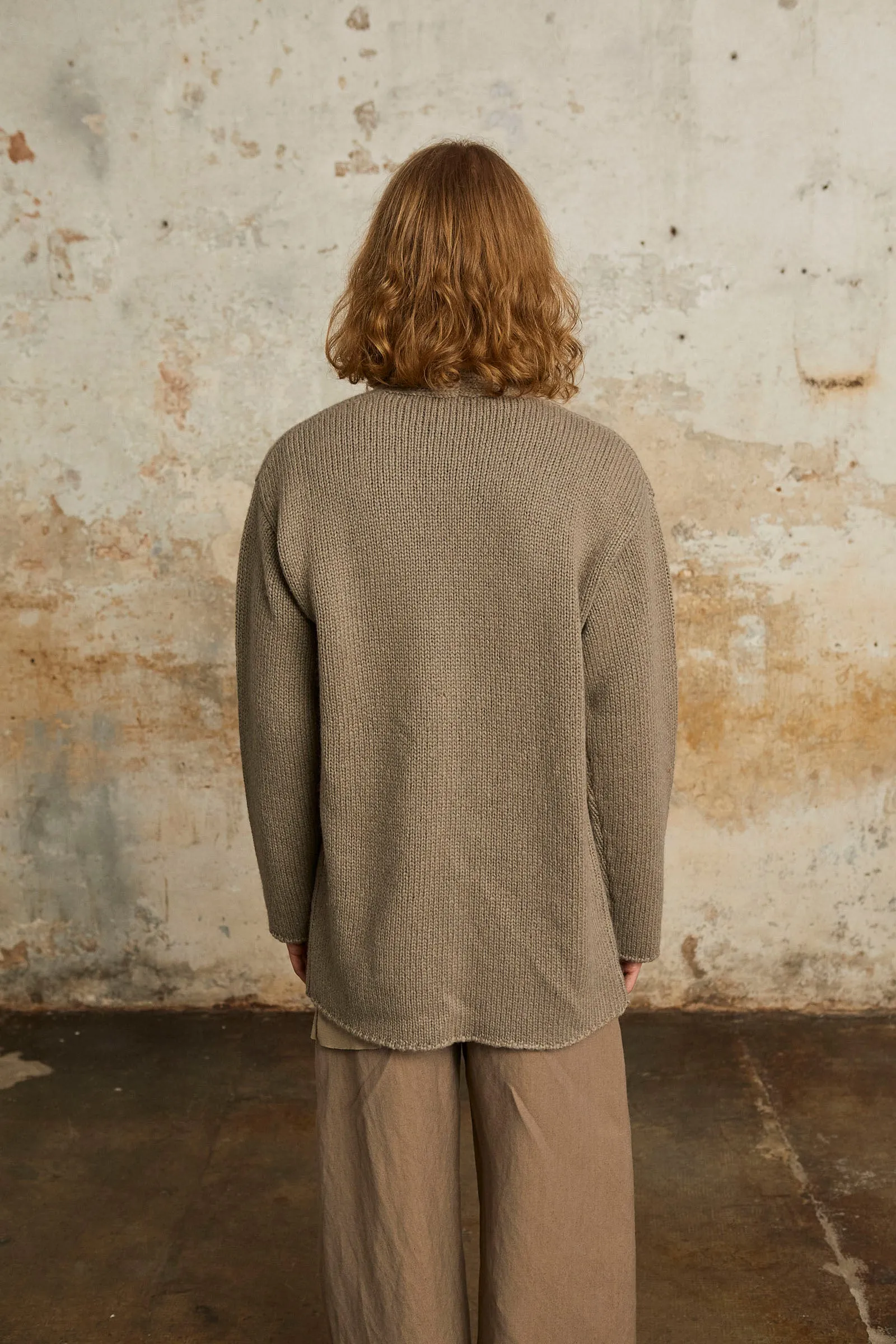 Circ, gray baby alpaca and silk cardigan