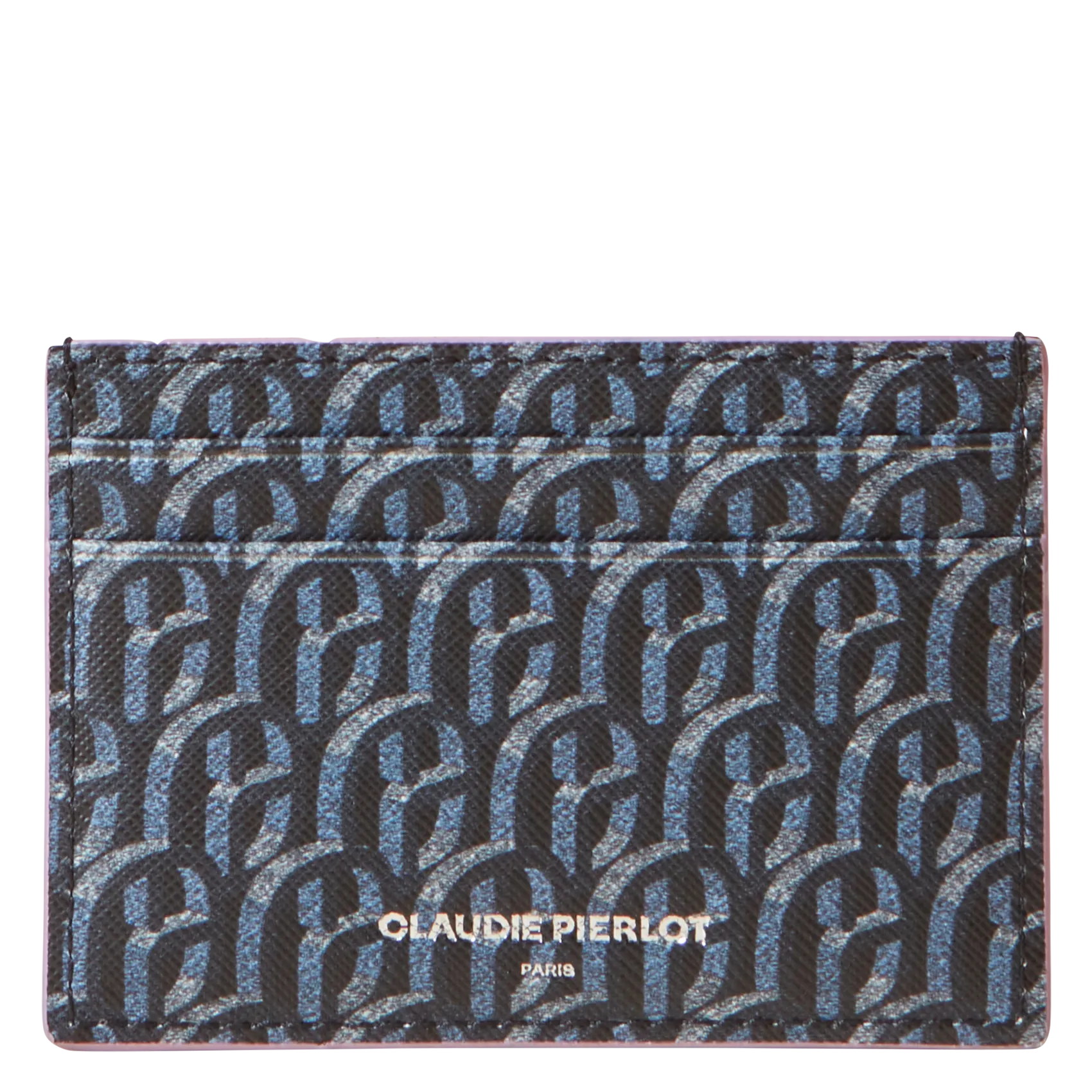 CLAUDIE PIERLOT Portatarjetas con estampado de monograma en azul