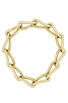 Collar dorado con eslabones tubulares retorcidos
