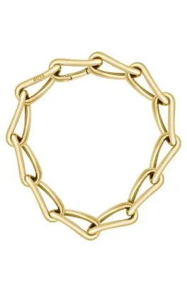 Collar dorado con eslabones tubulares retorcidos