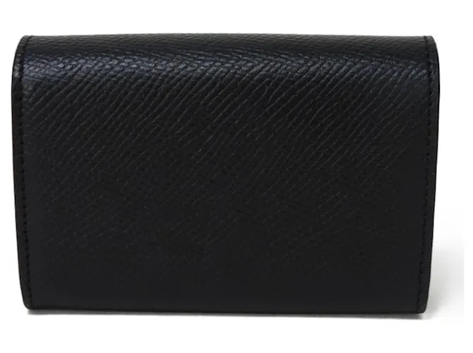Céline Tarjetero de cuero negro Celine 