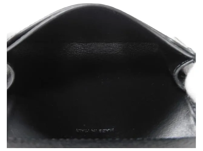 Céline Tarjetero de cuero negro Celine 