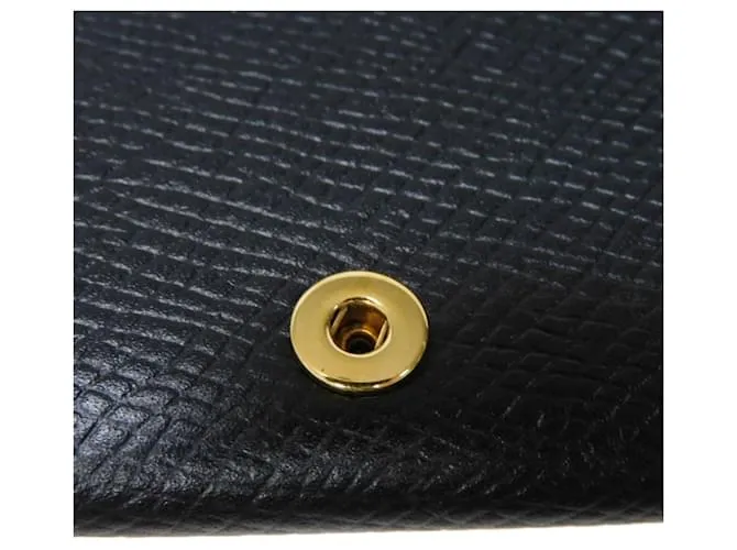 Céline Tarjetero de cuero negro Celine 