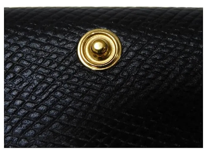 Céline Tarjetero de cuero negro Celine 
