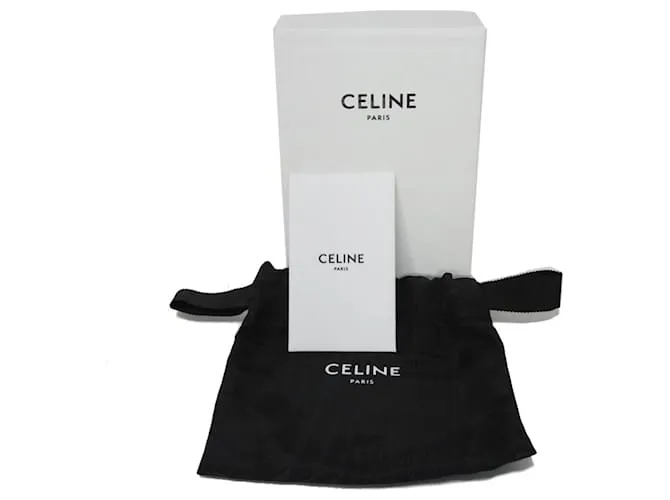 Céline Tarjetero de cuero negro Celine 