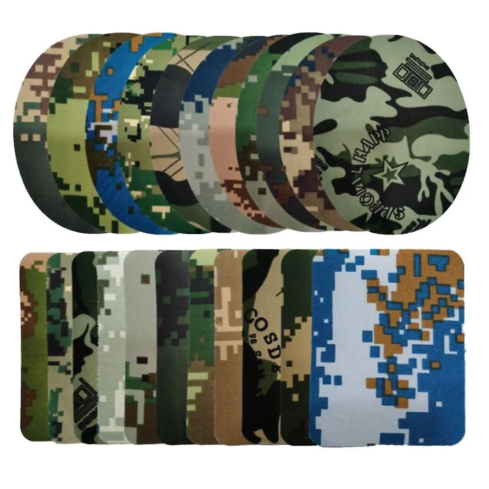DIY IRONON PATCHES DENIM JEAN APPLIQUE STICKERS NO SEW 22 PIECES CAMOUFLAGE