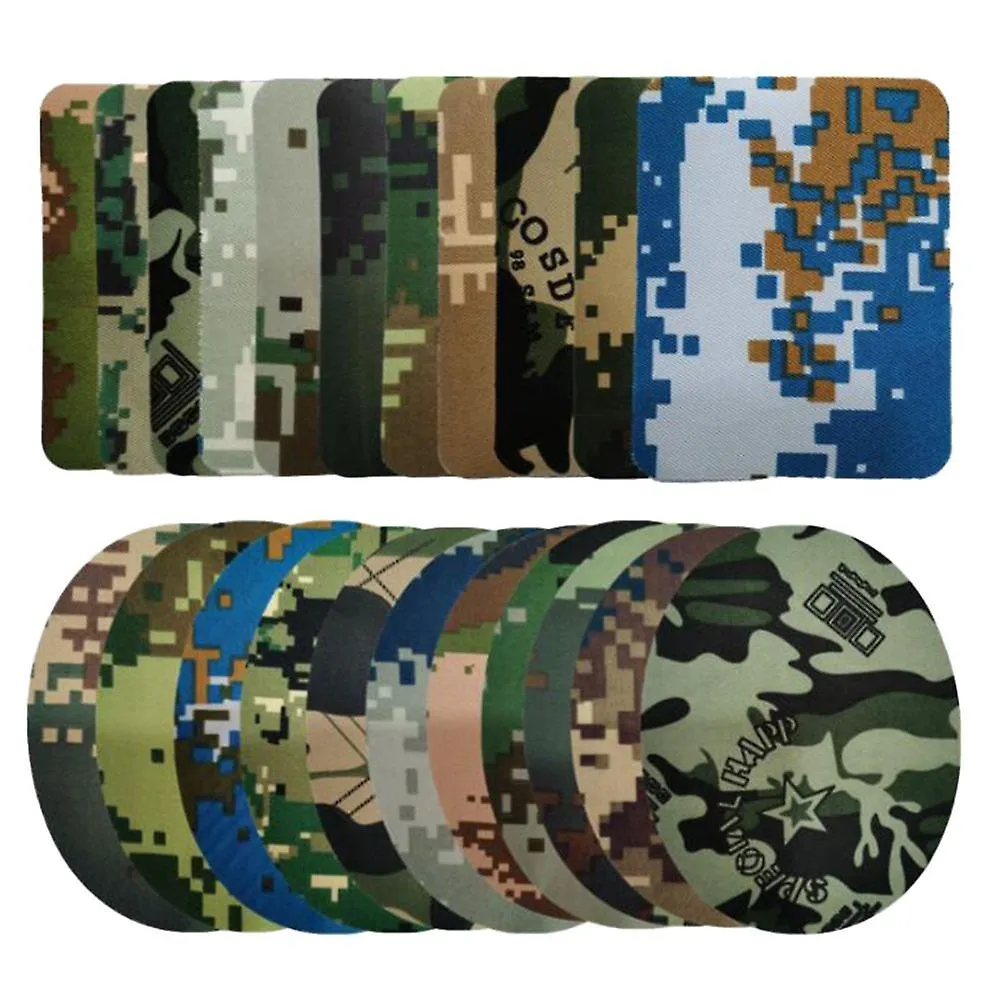 DIY IRONON PATCHES DENIM JEAN APPLIQUE STICKERS NO SEW 22 PIECES CAMOUFLAGE