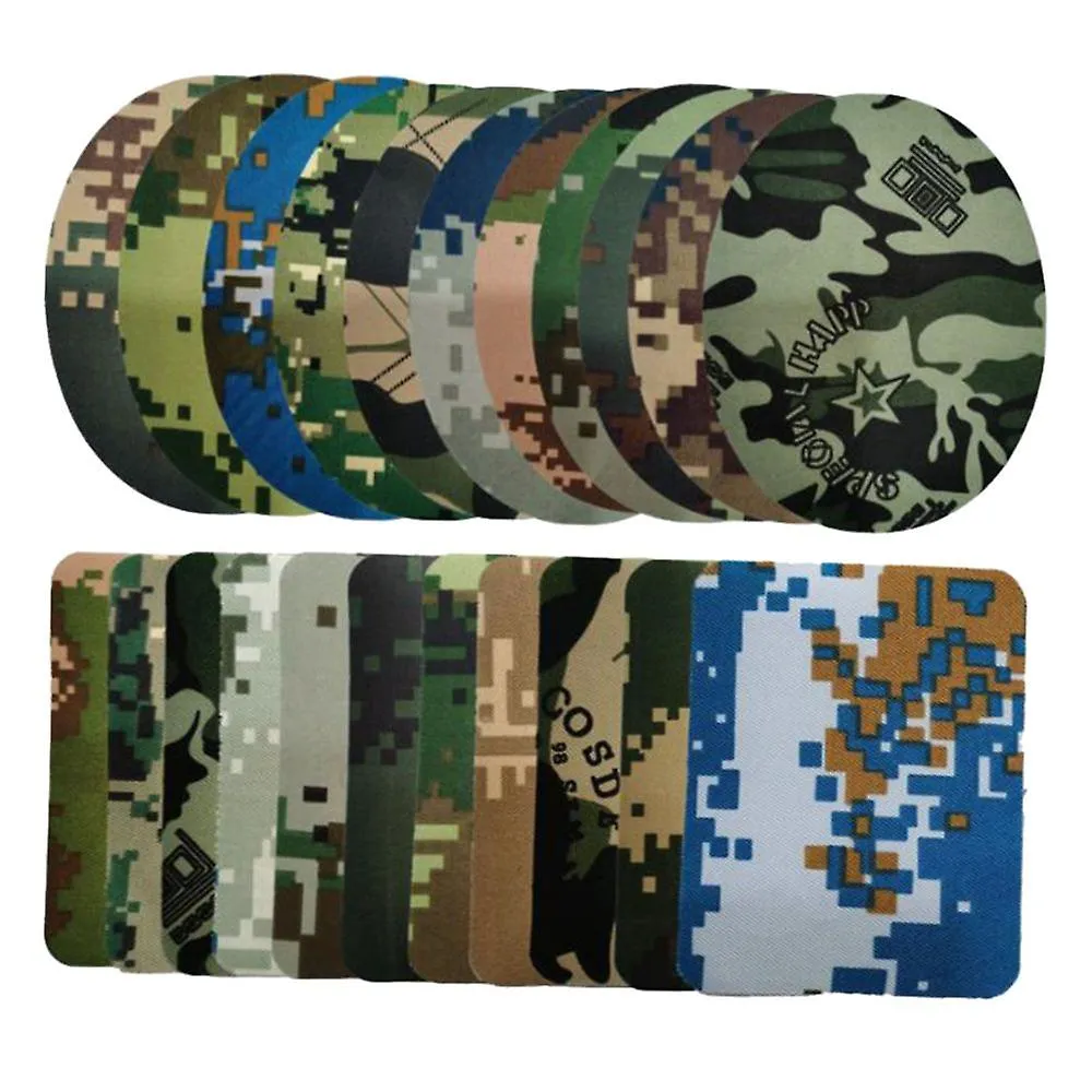 DIY IRONON PATCHES DENIM JEAN APPLIQUE STICKERS NO SEW 22 PIECES CAMOUFLAGE