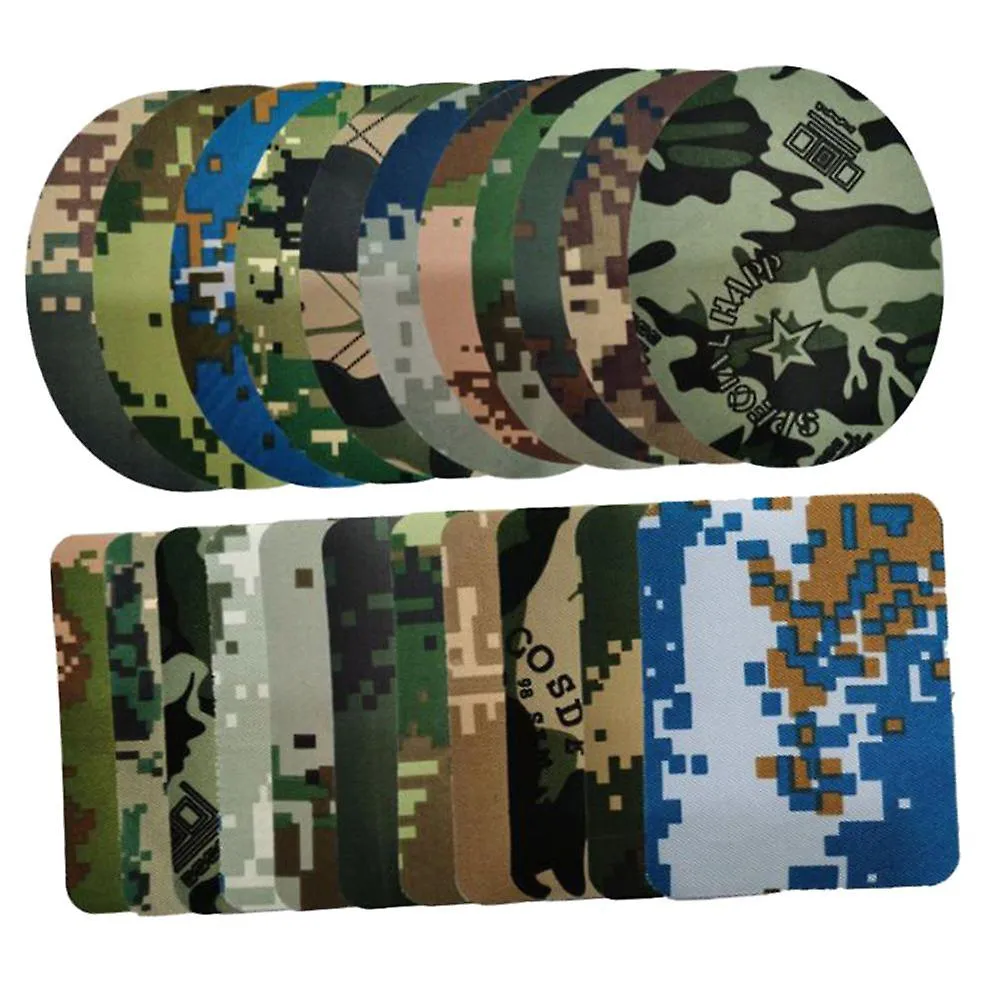 DIY IRONON PATCHES DENIM JEAN APPLIQUE STICKERS NO SEW 22 PIECES CAMOUFLAGE