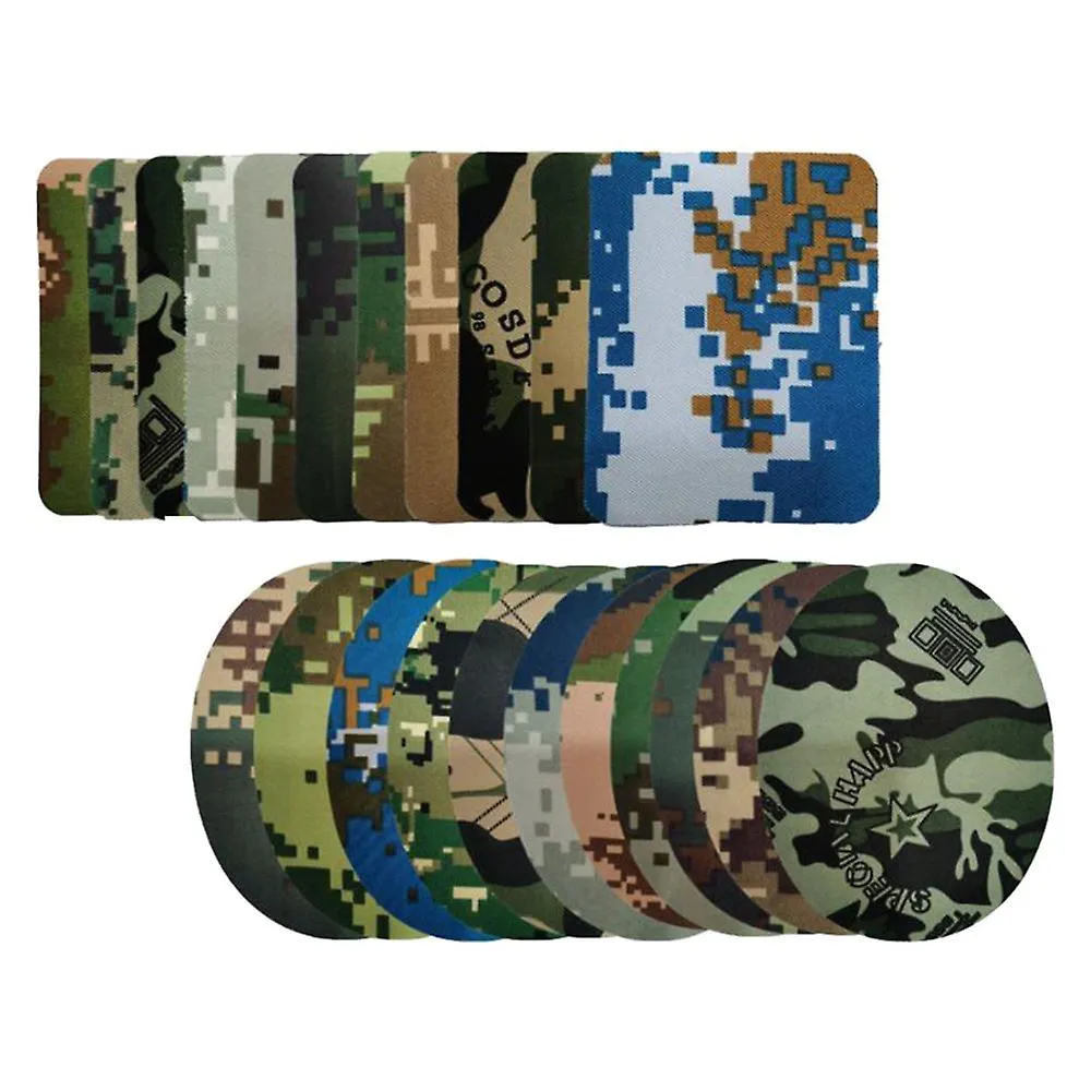 DIY IRONON PATCHES DENIM JEAN APPLIQUE STICKERS NO SEW 22 PIECES CAMOUFLAGE