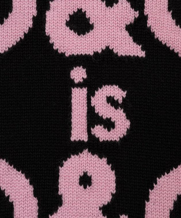 Dolce&Gabbana Children's black wool sweater with a logo pattern