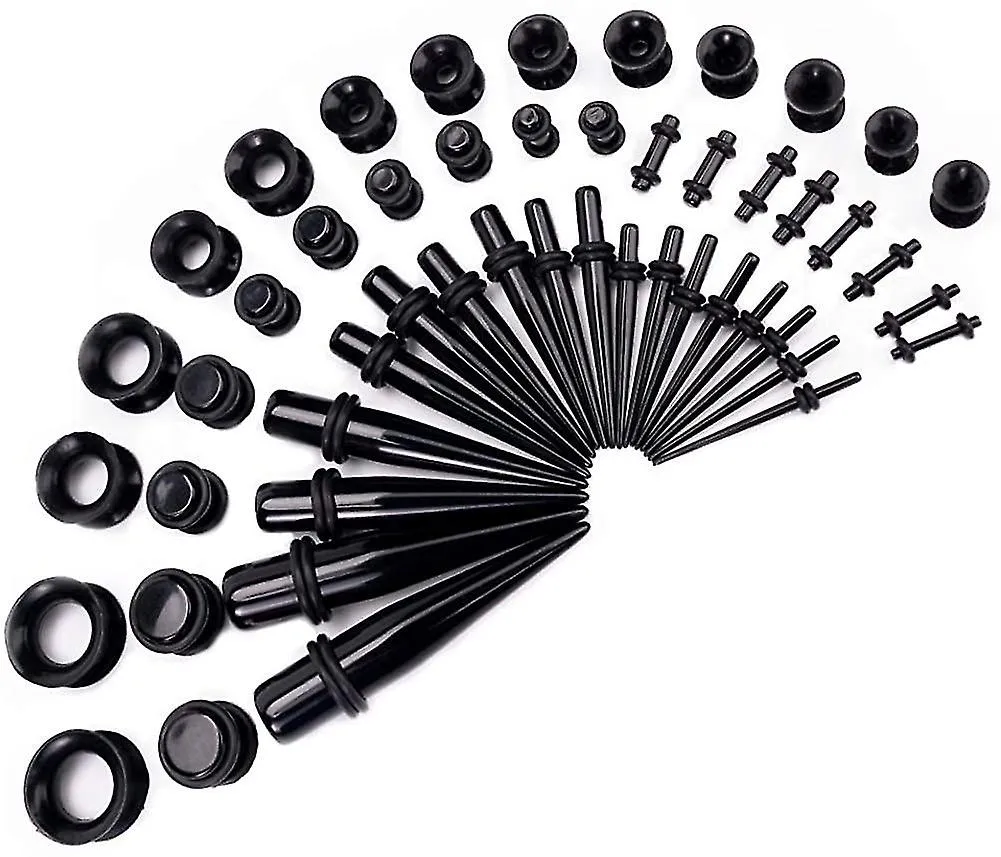 Ear Stretching Kit 50 Pieces Ear Gauges Expander Set Acrylic Rejuvenators And Plugs & Silicone Tunnels Piercing Jewelry Set