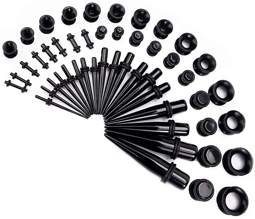 Ear Stretching Kit 50 Pieces Ear Gauges Expander Set Acrylic Rejuvenators And Plugs & Silicone Tunnels Piercing Jewelry Set