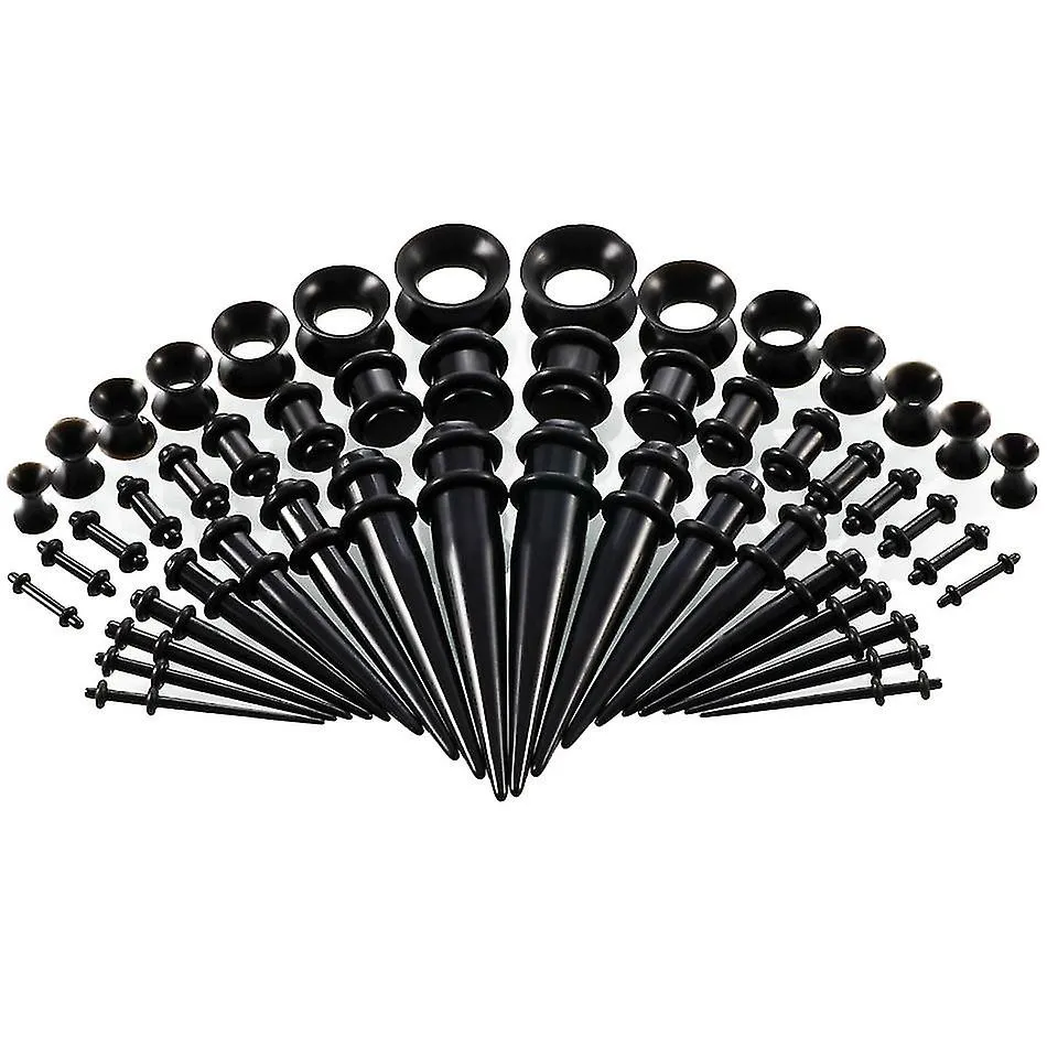 Ear Stretching Kit 50 Pieces Ear Gauges Expander Set Acrylic Rejuvenators And Plugs & Silicone Tunnels Piercing Jewelry Set