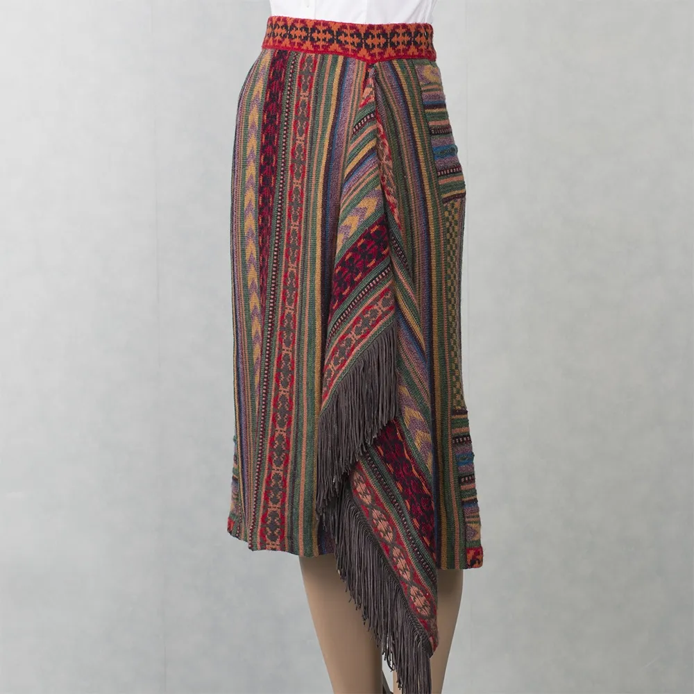 Etro Falda Jacquard Folk Multicolor T XS