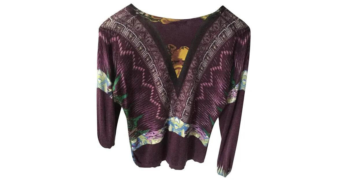 Etro SUÉTER PEQUEÑO DE SEDA Y CASHMERE Multicolor 