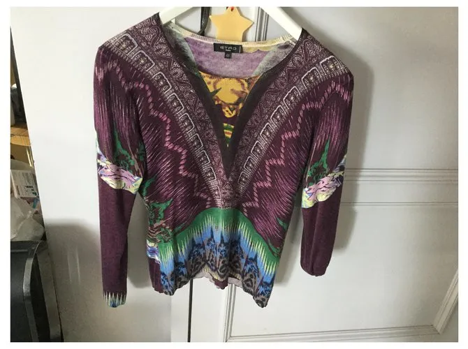 Etro SUÉTER PEQUEÑO DE SEDA Y CASHMERE Multicolor 