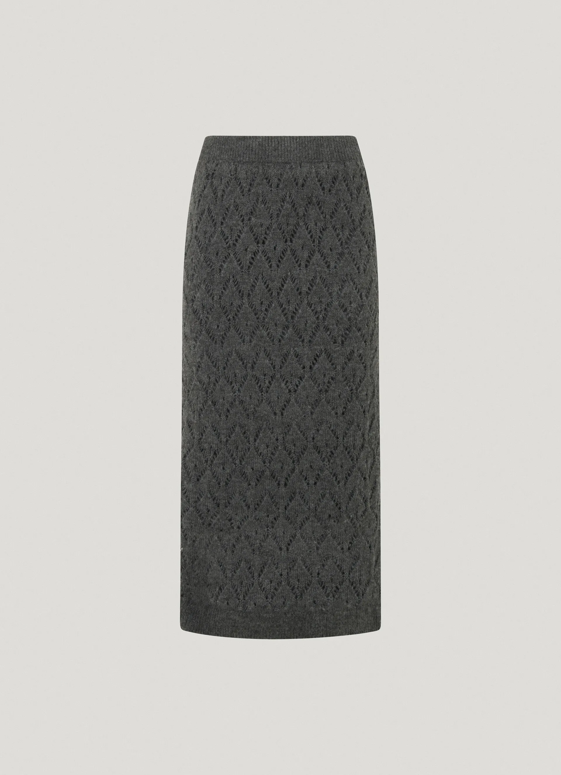 falda midi punto calado