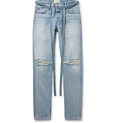 Fear of God Slim Fit Distressed Denim Jeans Indigo