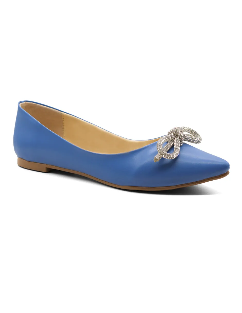 Flats puntales  Exterior Sintético Color Azul Para Mujer De RBCOLLECTION