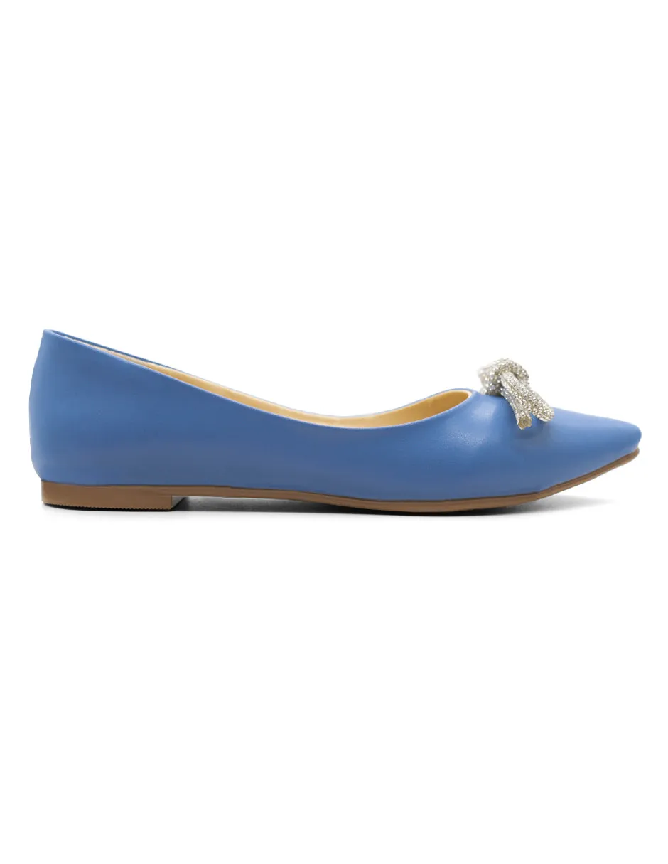 Flats puntales  Exterior Sintético Color Azul Para Mujer De RBCOLLECTION