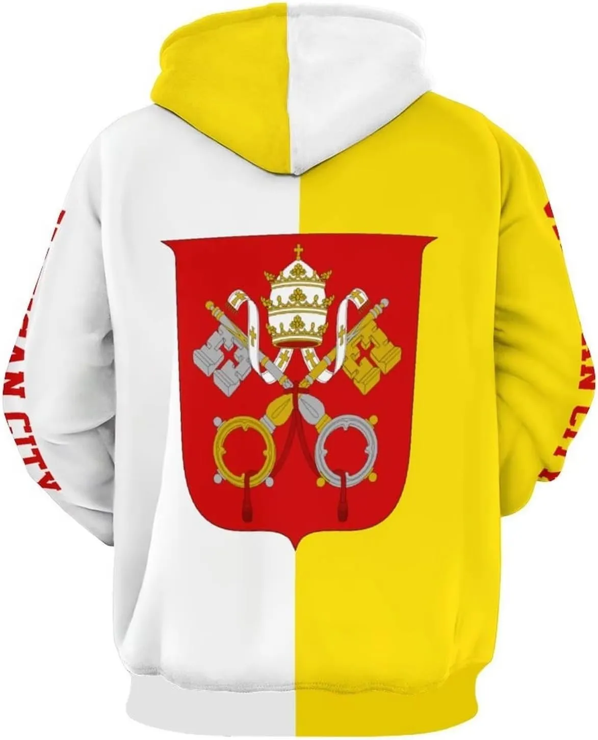 GONMFKM Sudadera con Capucha Y Cordón con Estampado De La Bandera De La Ciudad del Vaticano  Informal  De Manga Larga  De Gran T